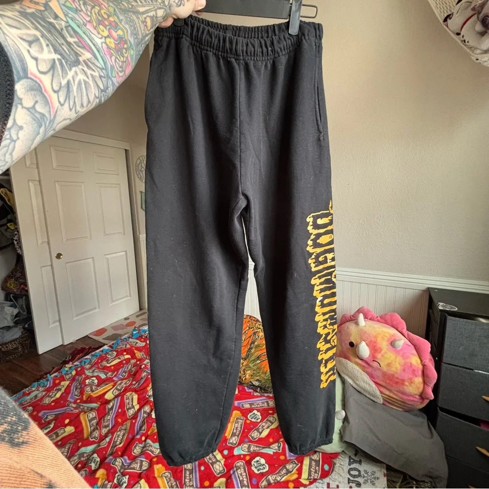 Black and Orange “Dog Momster” Halloween Vibes Sweatpants - Picture 3 of 8